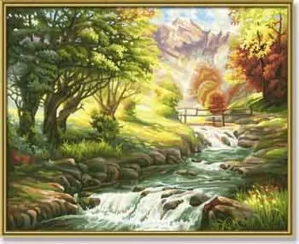 Горная река, 40 на 50 см