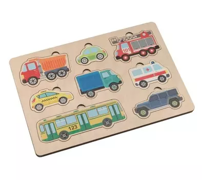 Игра развивающая деревянная – Автомобили, 30 х 21 см.
