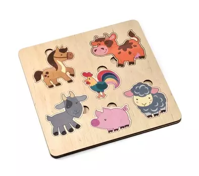 Игра развивающая деревянная - Домашние животные