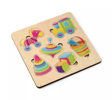 Игра развивающая деревянная – Игрушки, 21 х 21 см.