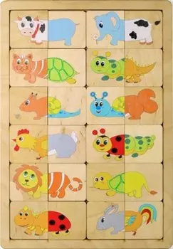 Игра развивающая деревянная - Веселые половинки