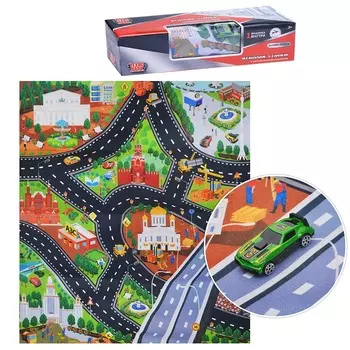 Игровой коврик с металлической машинкой, 7,5 см
