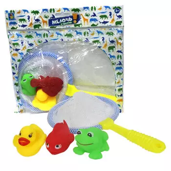 Игровой набор для ванной – Мелочь, а приятно, с фигурками и сачком