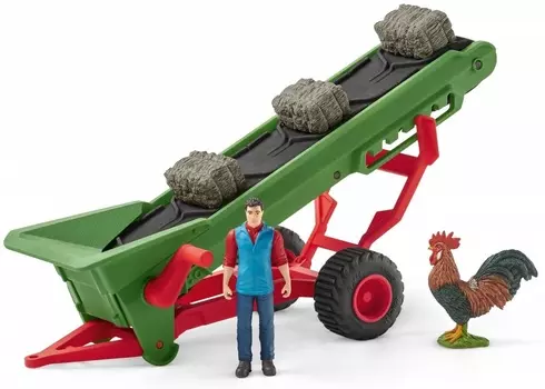 Игровой набор Фермер и прицеп-конвейер для сена