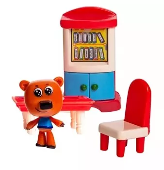 Игровой набор из серии Ми-Ми-Мишки - Кеша и столовая комната с 3 деталями интерьера