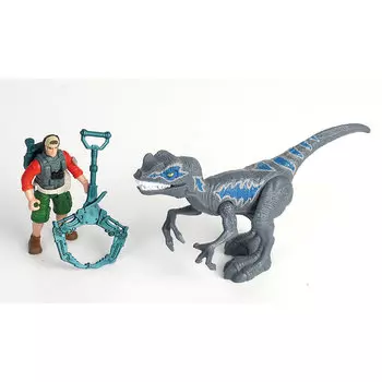 Игровой набор: Мегалозавр и охотник со снаряжением