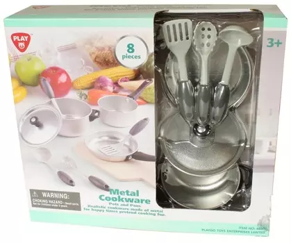 Игровой набор металлической посуды, 8 предметов
