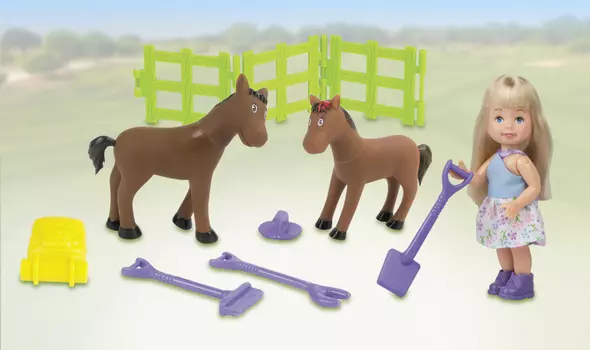 Игровой набор Paula - В деревне, с лошадьми