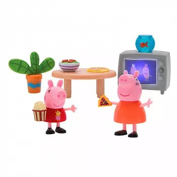 Игровой набор Peppa Pig – Пеппа и Мама смотрят фильмы, 5 предметов, свет