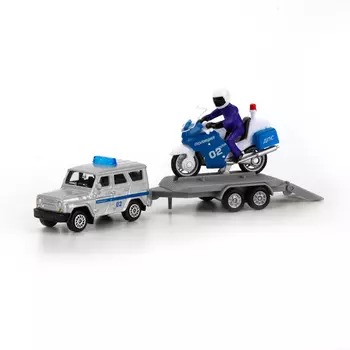 Игровой набор Полиция УАЗ с мотоциклом на прицепе