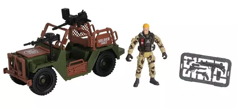 Игровой набор - Солдат на внедорожнике