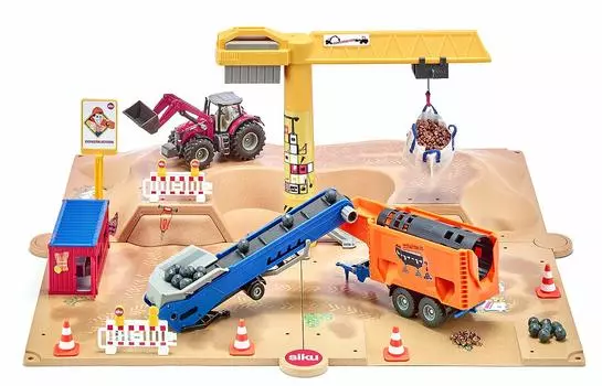 Игровой набор Стройка, с плитами, краном, техникой и аксессуарами