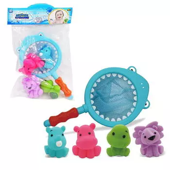 Игровой набор Веселое купание - Сачок с 4 зверятами