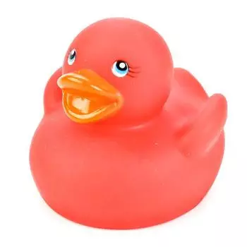 Игрушка для купания - Термо уточка, красная в сетке