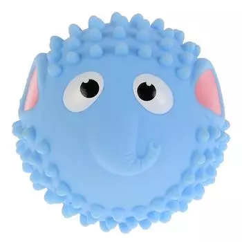 Мячик-слон голубой Капитошка для купания, пластизоль, 8 см