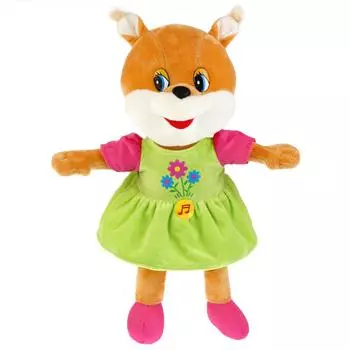 Игрушка мягкая Белочка 22 см, музыкальный чип и стихи Дружининой