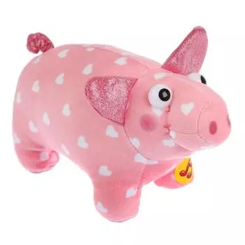 Игрушка мягкая из серии Деревяшки - Поросенок Хрю 15 см, музыкальный чип