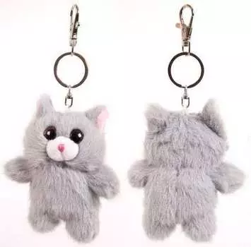 Игрушка мягкая из серии Флэтси Мини - Котик с подвесом, 9,5 см