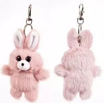 Игрушка мягкая из серии Флэтси Мини - Зайка с подвесом, 9,5 см