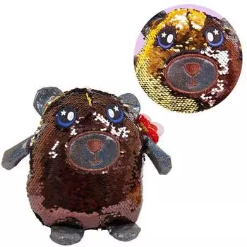 Игрушка мягкая - Медведь с пайетками, 20 см