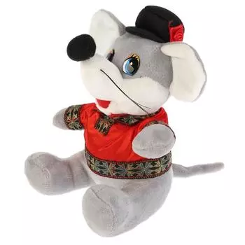 Игрушка мягкая - Мышка в русском костюме, 15 см.