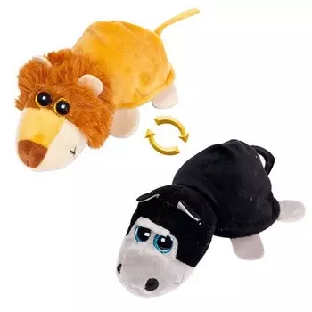 Игрушка мягкая перевертыш - Лев/Обезьяна, 16 см.