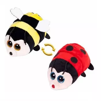 Игрушка мягкая перевертыш - Пчёлка/Божья коровка, 16 см.