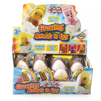 Игрушка яйцо с утенком, растущим в воде, несколько видов