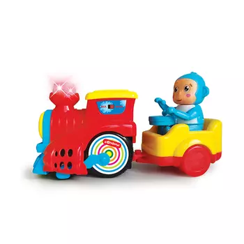 Игрушка - Веселый паровозик со звуком и светом, красный