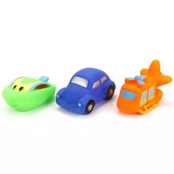 Игрушки для ванной - вертолет, машина, катер в сетке