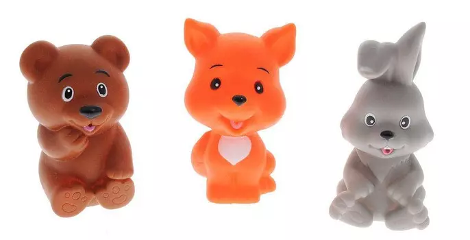 Игрушки для ванной - Заяц, лиса, медведь