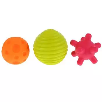 Игрушки из пластизоля серия Капитошка - Массажные мячики с разной фактурой, 3 шт. в сетке )
