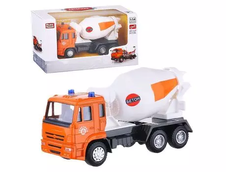 Инерционная металлическая бетономешалка, белая, 19 x 5 x 8 см., 1:54