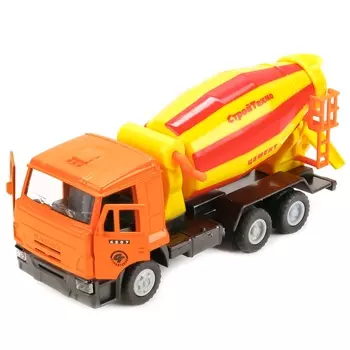 Инерционная металлическая бетономешалка КАМАЗ, свет, звук 1:43