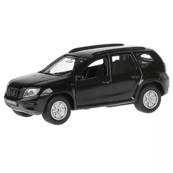 Инерционная металлическая машина - Nissan Terrano, цвет черный, 12 см, открываются двери, багажник -WB)
