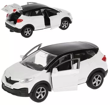 Инерционная металлическая машина - Renault Kaptur, бело-черный, 12 см, открываются двери