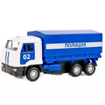 Инерционная модель – Полиция. Бортовой КамАЗ со съемным тентом, 12 см