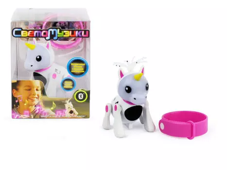 Интерактивная игрушка Светомузики - Единорог, с функцией воспроизведения звука через Bluetooth