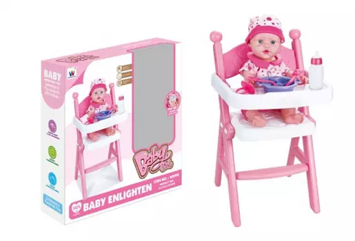 Интерактивная кукла со стульчиком для кормления, пьет и писает