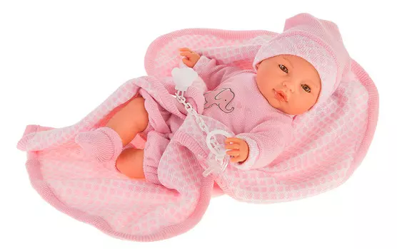 Интерактивная кукла Вега в розовом, плачет, 37 см