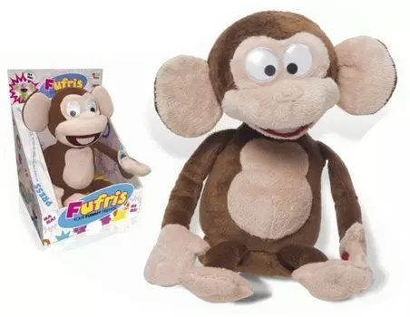 Интерактивная мягконабивная обезьянка Fufris, смеется и подпрыгивает, звуковые эффекты