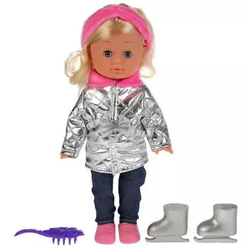 Интерактивная озвученная кукла Ксения фигуристка, 100 фраз и песня Волшебный цветок, 30 см