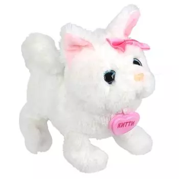 Интерактивный котёнок Китти 16 см, ходит, поет песенку Улыбка