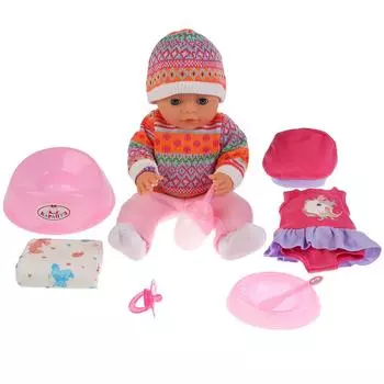 Интерактивный озвученный пупс Сашенька с аксессуарами, 100 фраз и стихи А. Барто, пьет и писает, 40 см