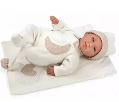 Интерактивный пупс Elegance с белым одеялом, 45 см