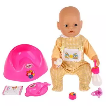 Интерактивный пупс с аксессуарами, пьет и писает, закрывает глаза, 43 см