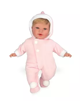 Интерактивный пупс с мягким телом Arias Elegance в розовом комбинезоне, 42 см