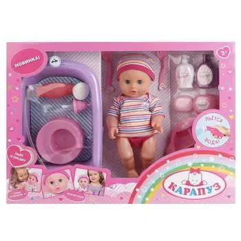 Интерактивный пупс с ванночкой и душем, пьет и писает, с аксессуарами, 33 см.