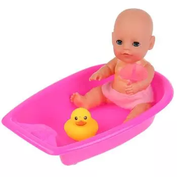 Интерактивный пупс Сашенька с закрывающимися глазками, пьет и писает, с ванночкой и аксессуарами, 20 см