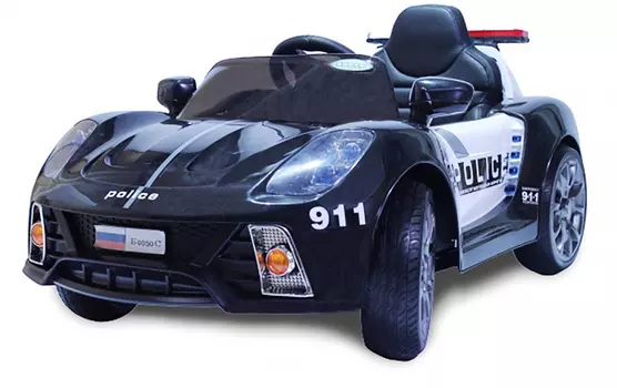 Электромобиль Barty Porsche 911 Police Б005OС черно-белый, свет и звук
